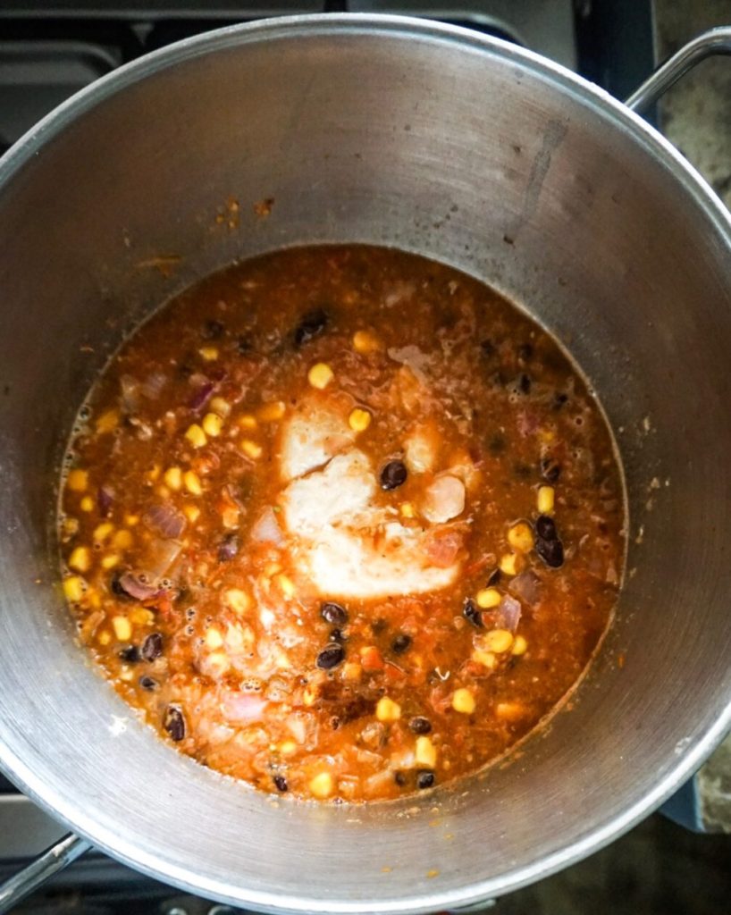 soup after simmering