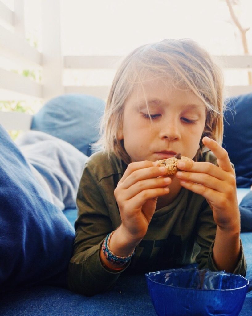 Kid enjoying a cookie