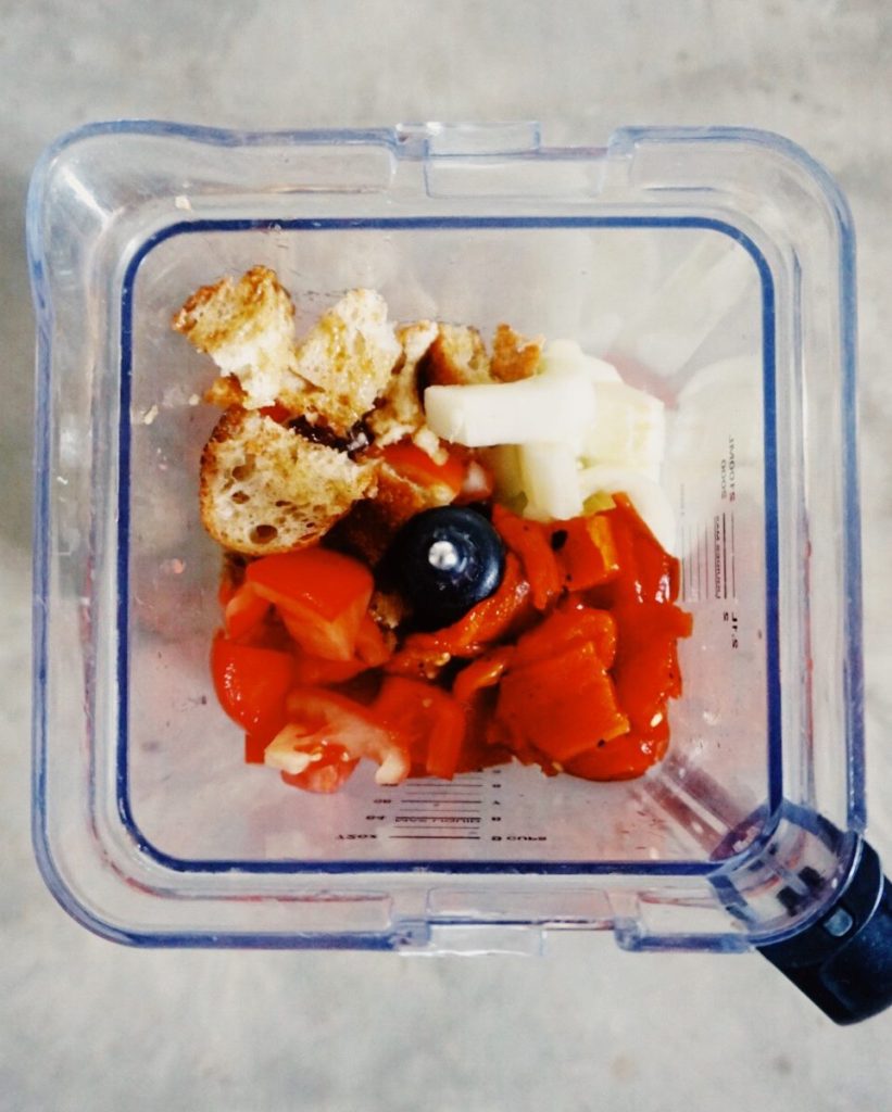 ingredients in a blender bowl