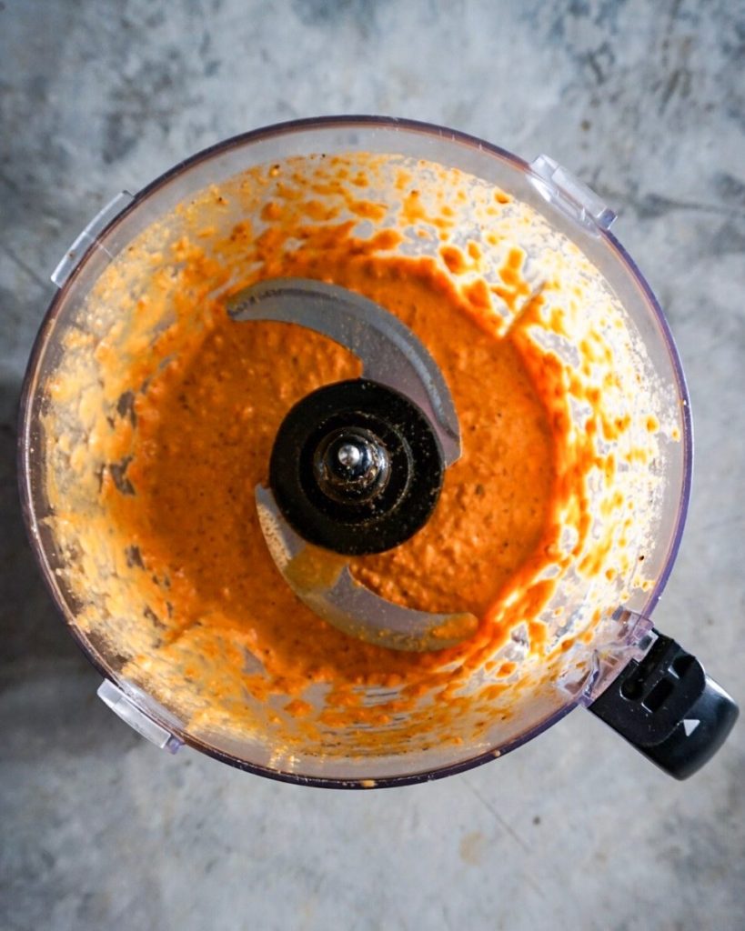 Romesco sauce in a blender