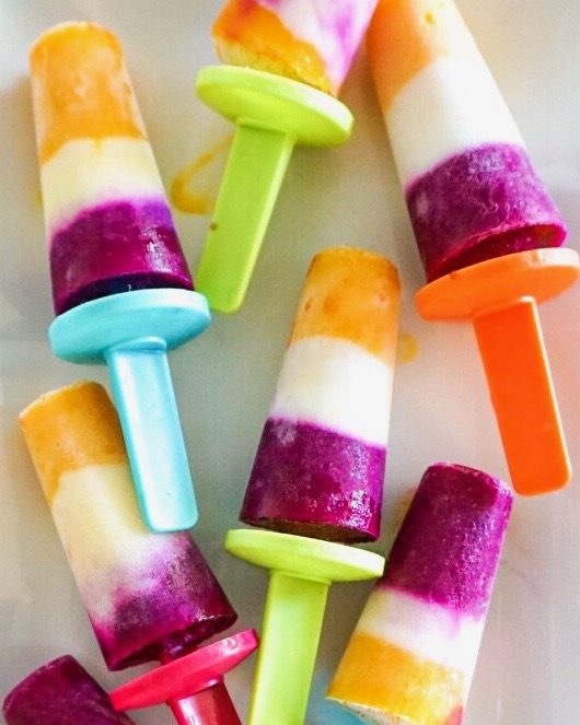 close up 3 layer ice lollies
