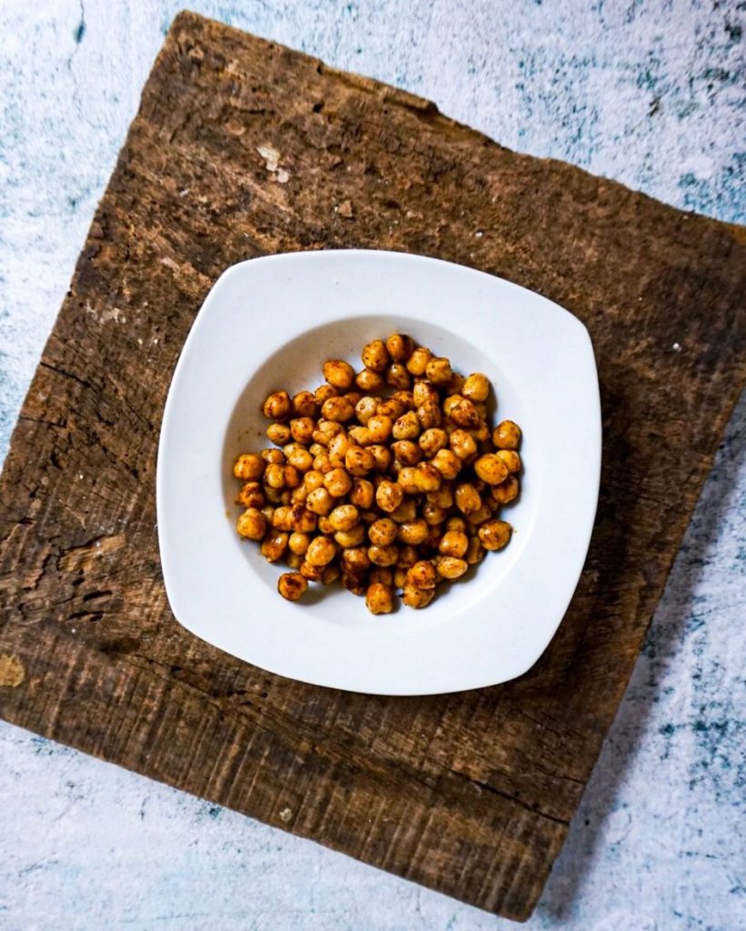 crispy chickpeas in a bowl