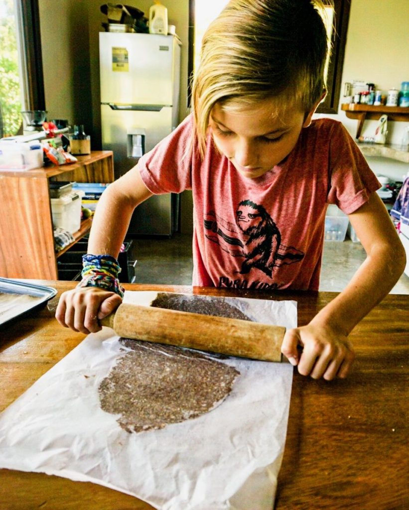 baking with kids; using a rolling pin