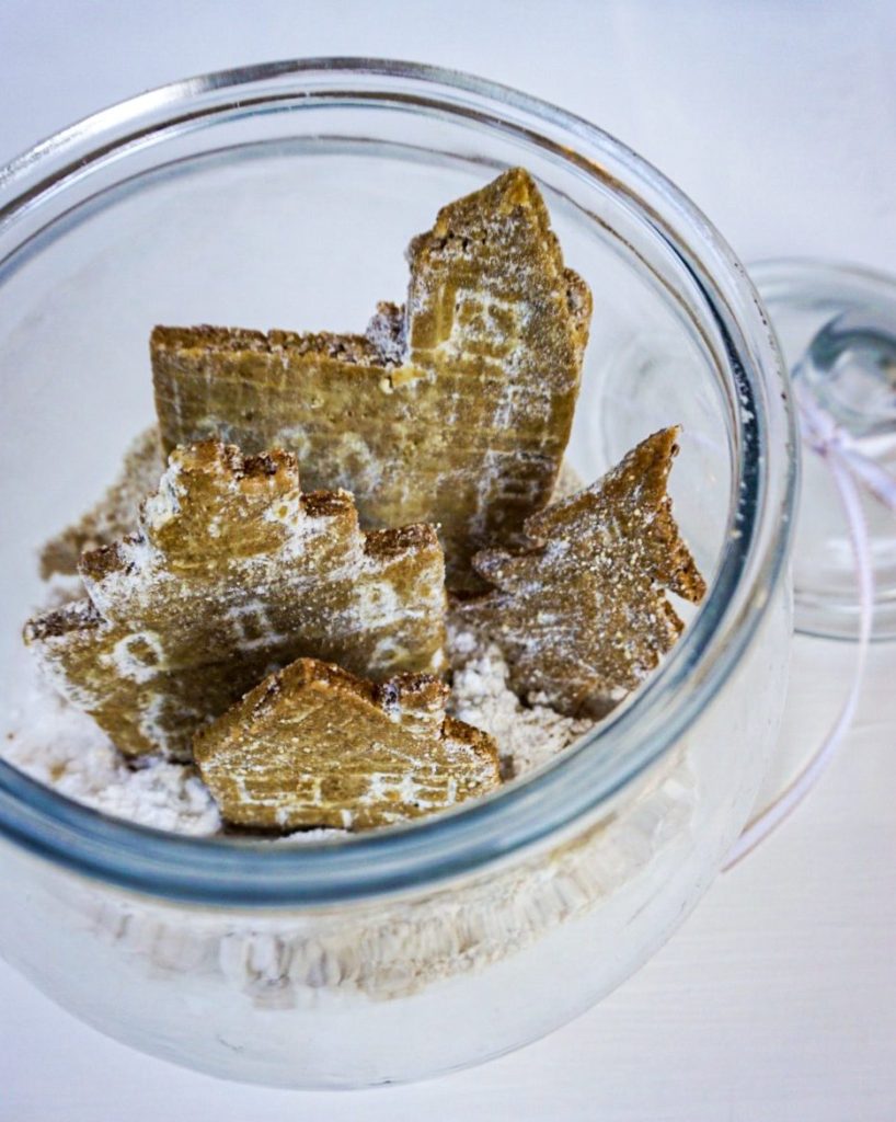 houses in an open jar