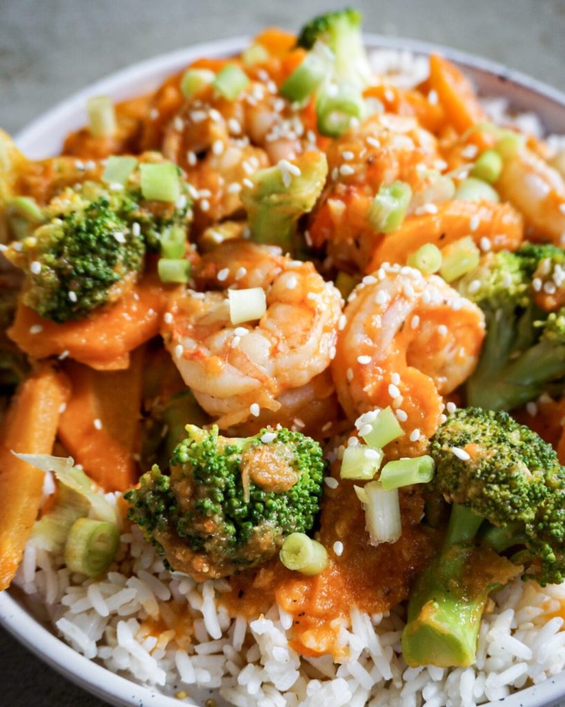 sweet and sour shrimp close up