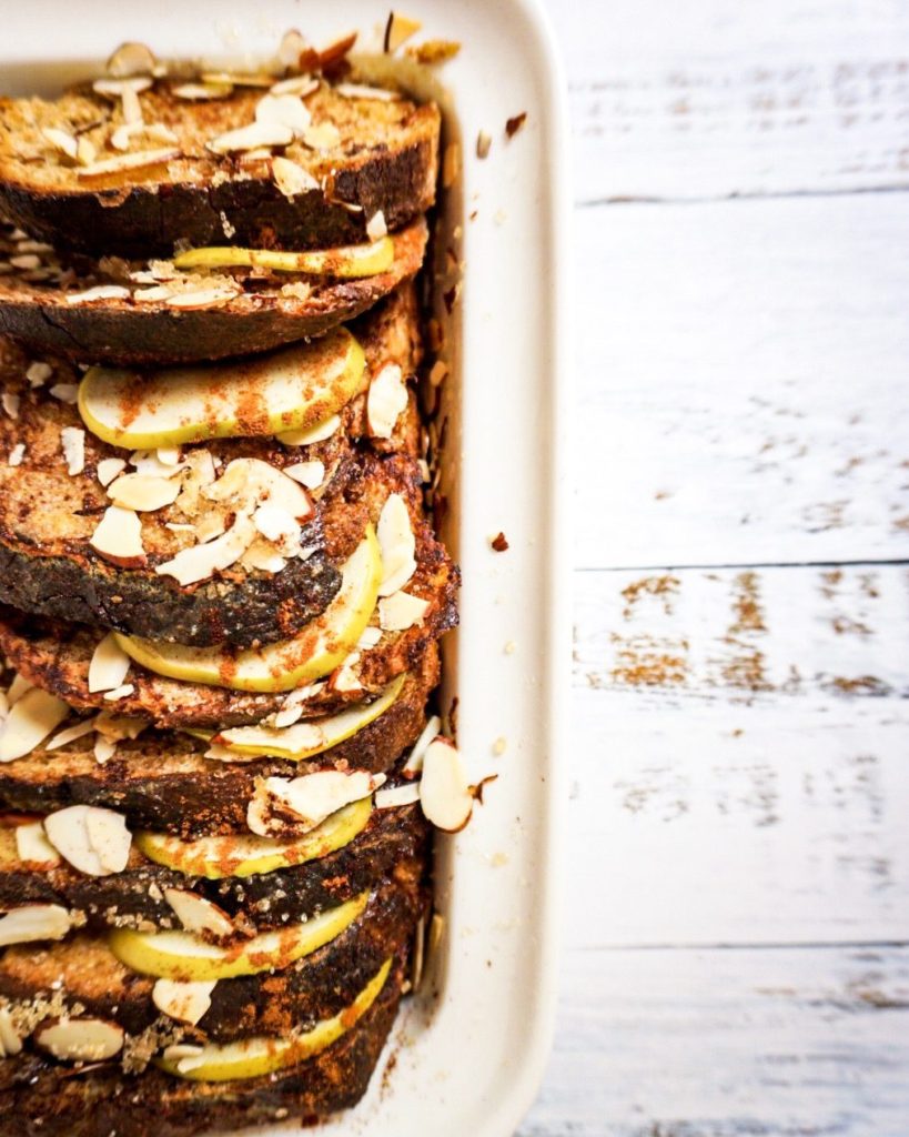 apple cinnamon french toast bake from above