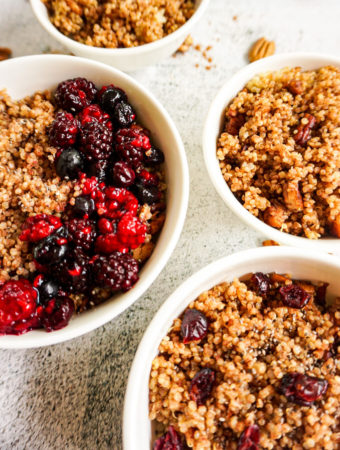 breakfast quinoa with forest fruit