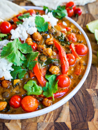 close up thai lentil curry