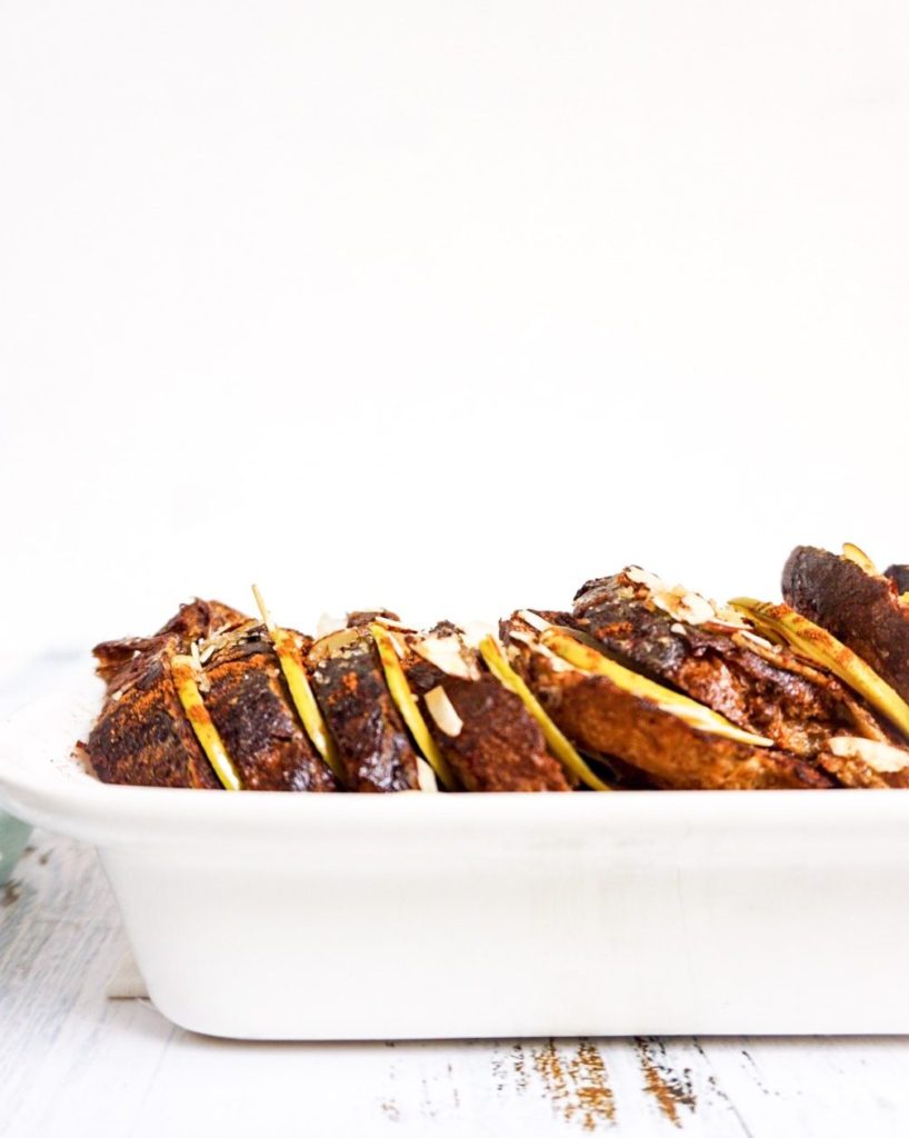 french toast bake in baking tray