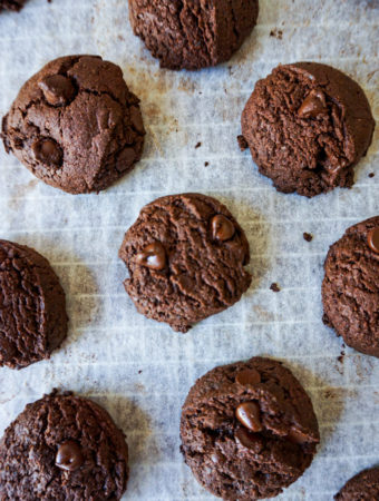 Cookies on parchment paper