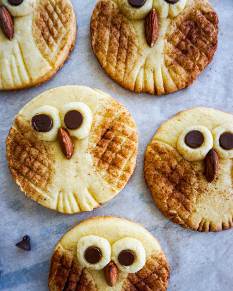 close up owl cookies