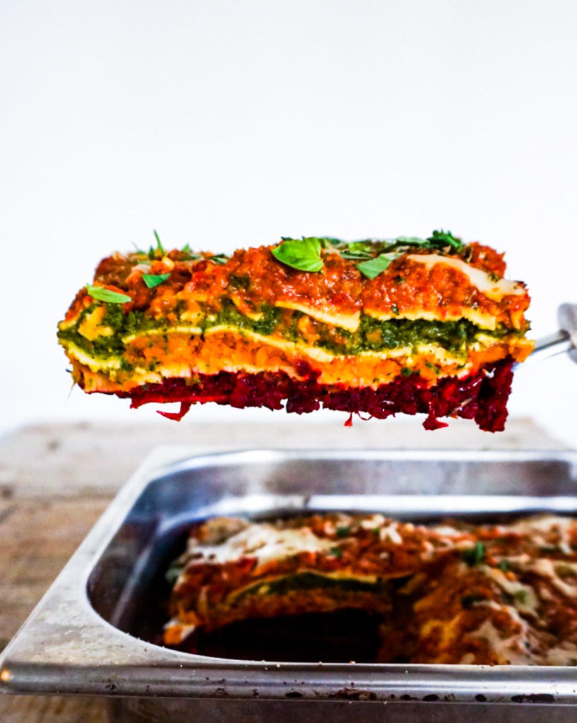 rainbow lasagna scoop