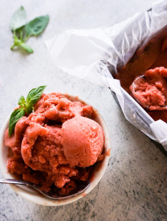 strawberry basil nice cream