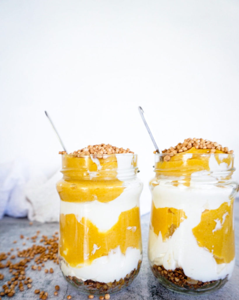 creamy yogurt and mango mousse parfait