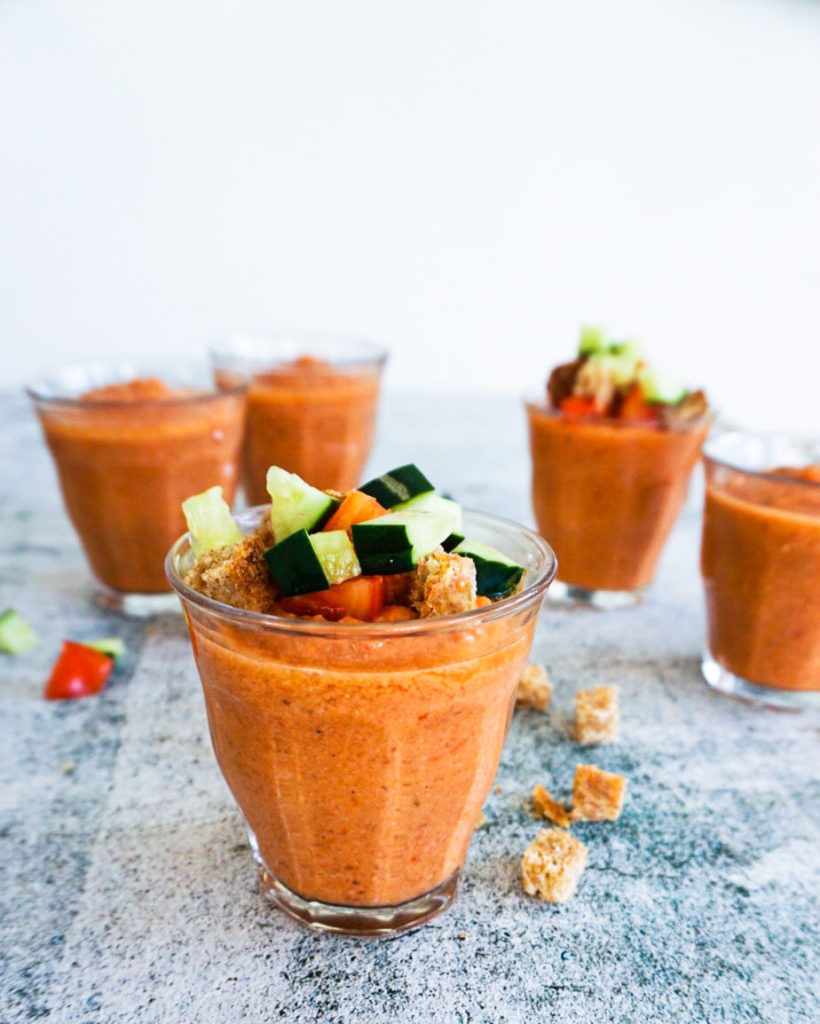 5 glasses of gazpacho