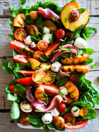 peach caprese salad