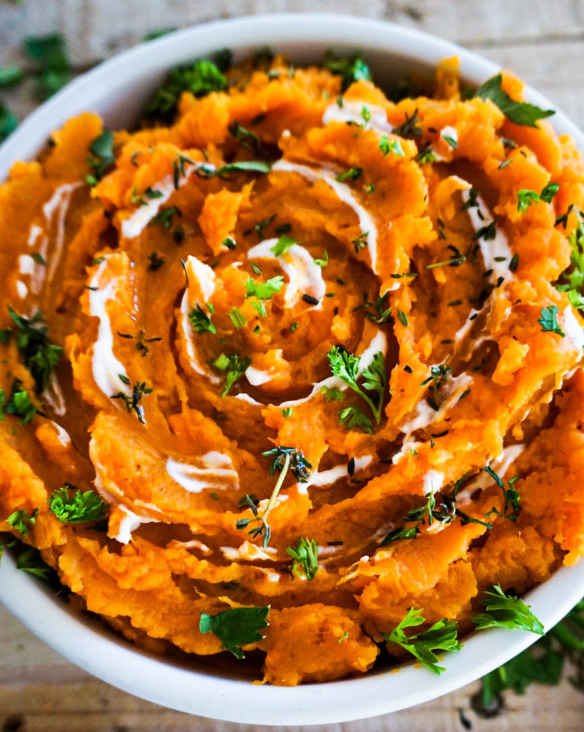 sweet potato mash close up