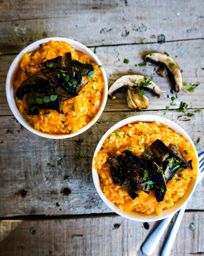 2 bowls of pumpkin risotto