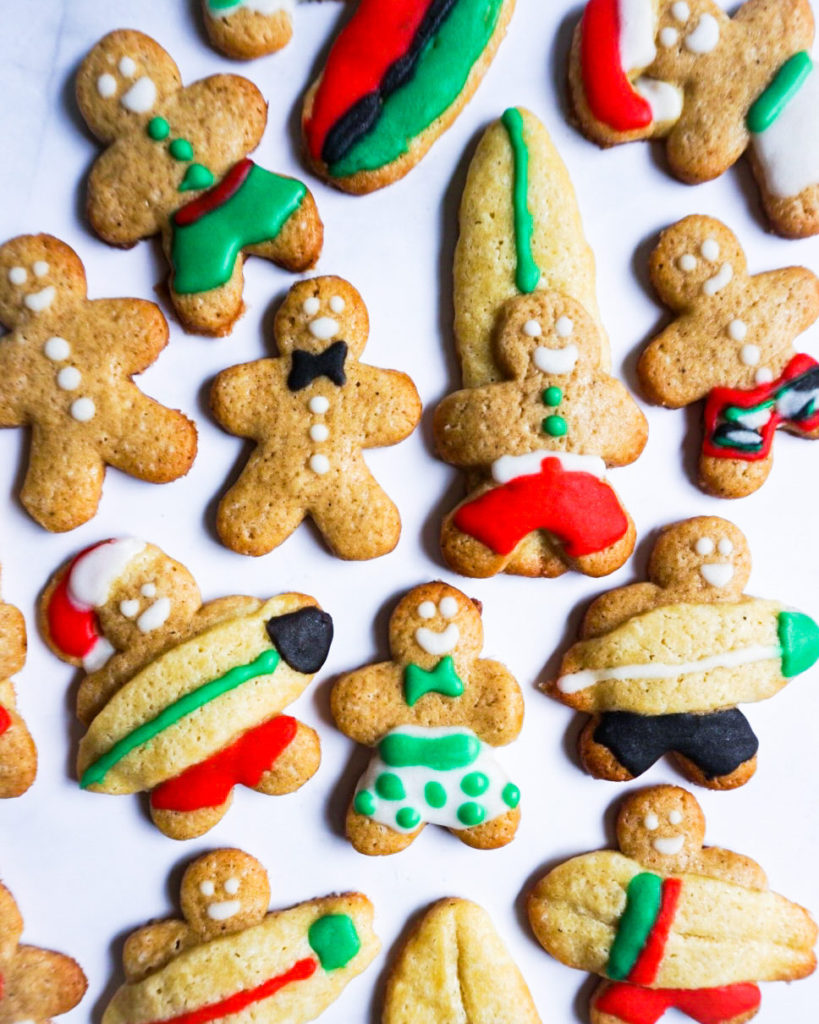 Surfing gingerbread man cookies