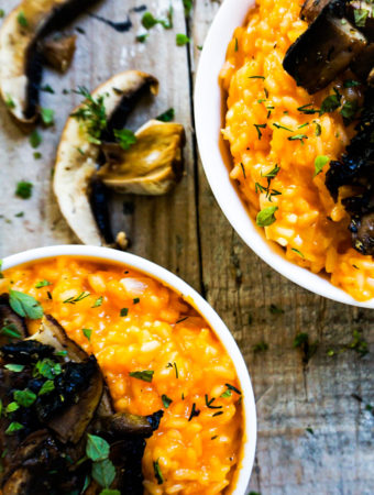 pumpkin risotto close up