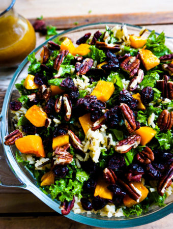 wild rice roasted sweet potato kale salad