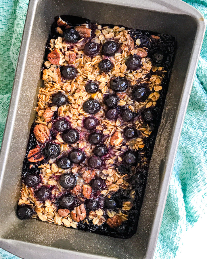 Blueberry oatmeal bake is the perfect make-ahead-of-time healthy breakfast.