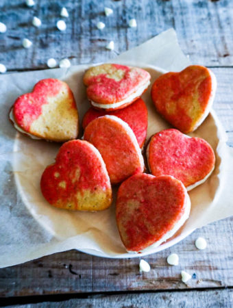 heart shaped cookie sandwiches