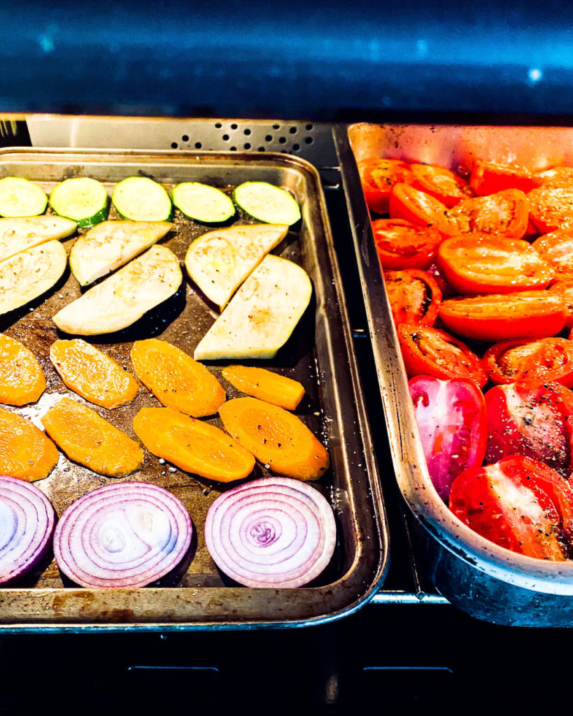 veggies in the oven