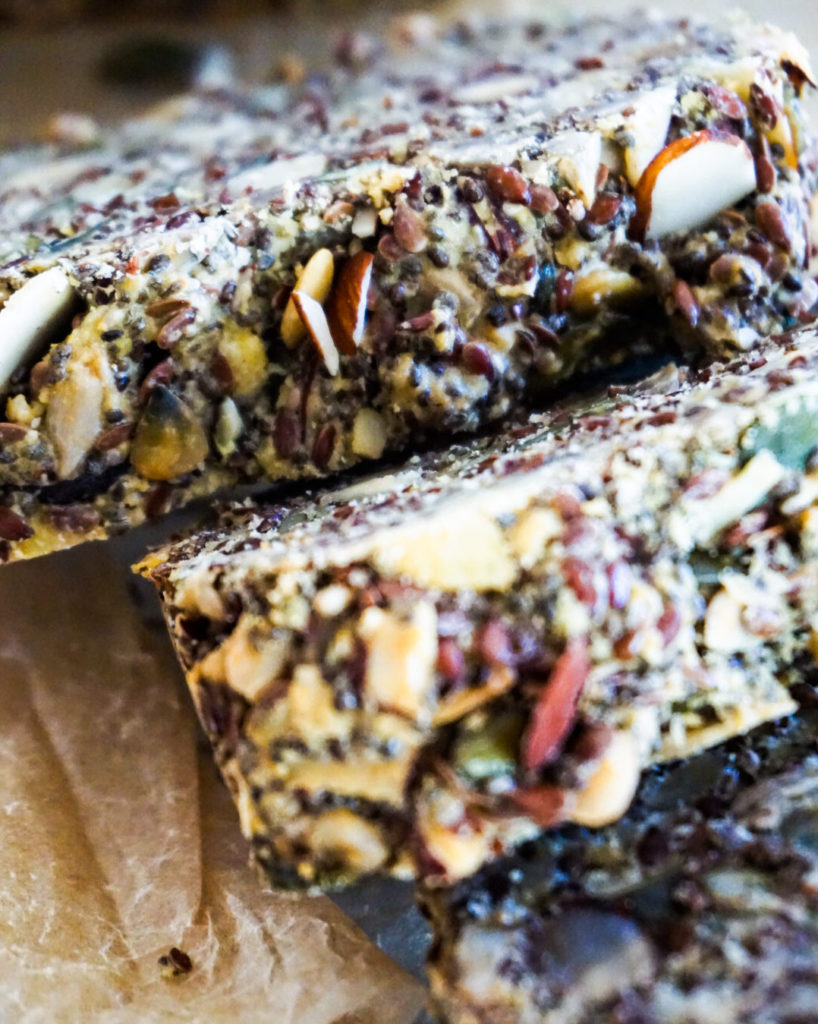 close up slices of nuts and seeds bread