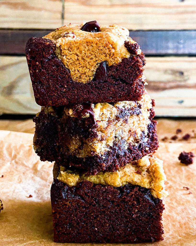 stacked brookie bites