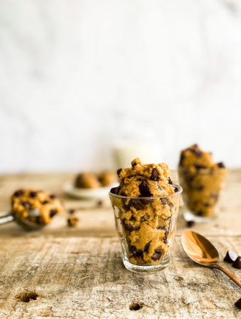 glasses filled with edible chookie dough