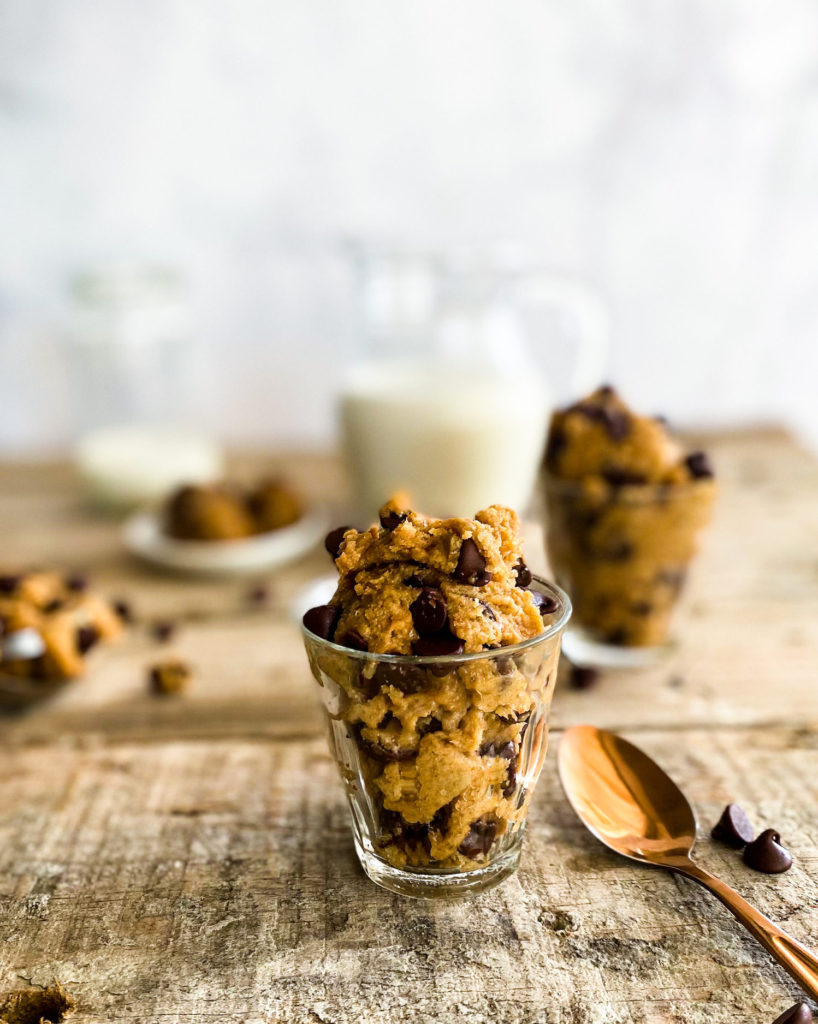 glasses filled with edible chookie dough