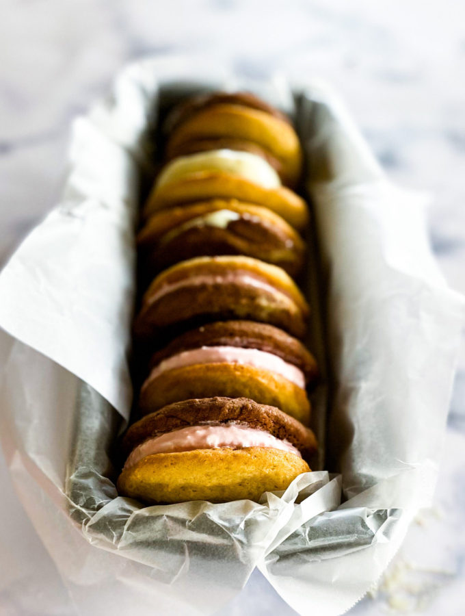 a tin full of ice cream sandwiches