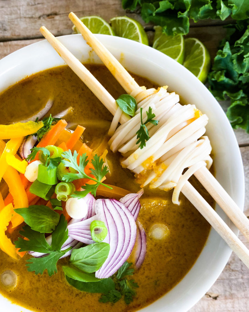 one-pot coconut curry noodle soup