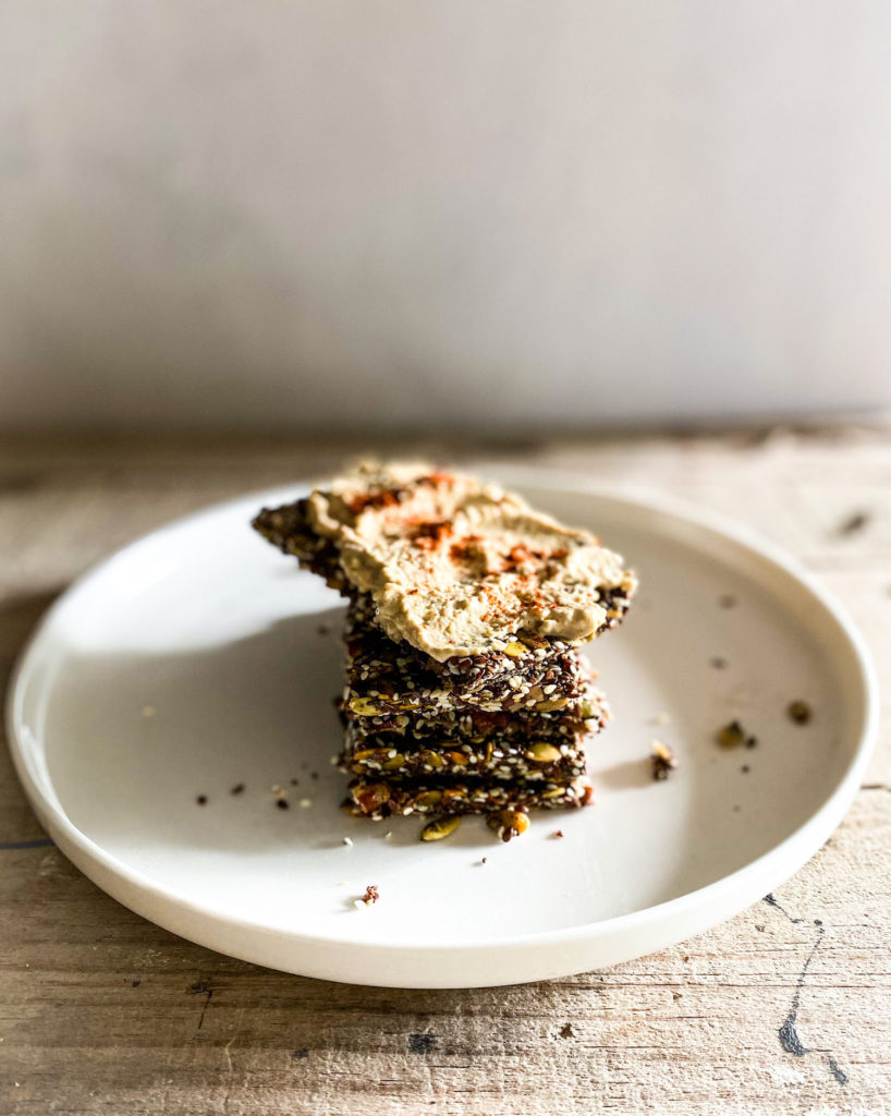 stack of gluten free crackers 