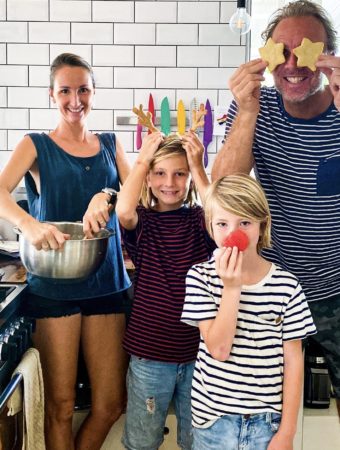Family baking together