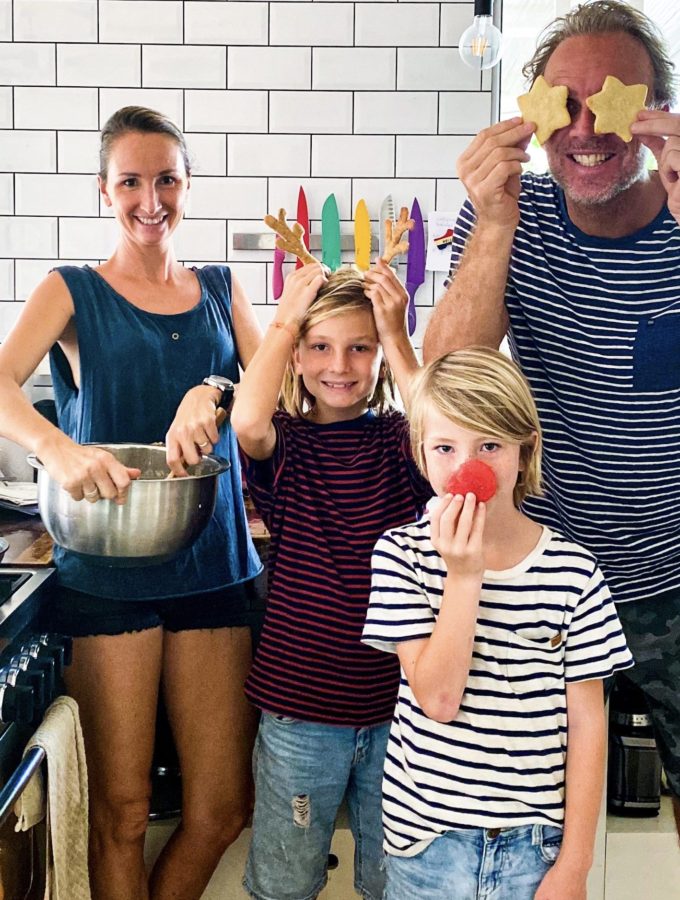 Family baking together