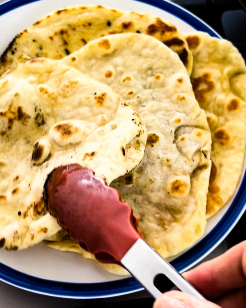 naan bread on a plate