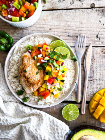 cilantro lime fish filets with mango salsa