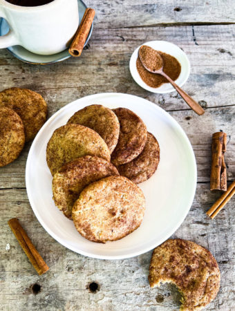 plate full of healthier snickerdoodle cookies