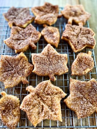 chai spiced sugar cookies cooling off on a wired rack